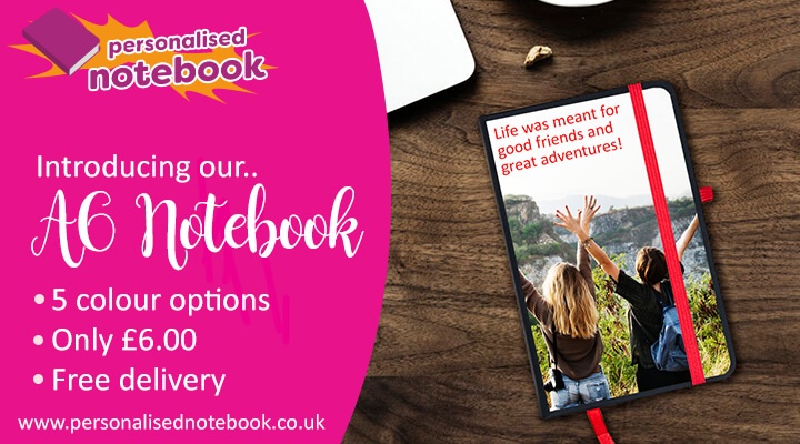 personalised a5 notebook