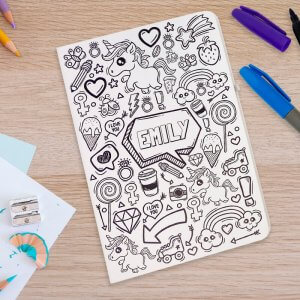 Personalised Colour Me In Notebooks